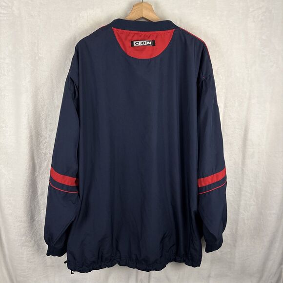 Vintage Columbus Blue Jackets CCM Center Ice Windbreaker Mens 2XL NHL Pullover - Picture 5 of 7